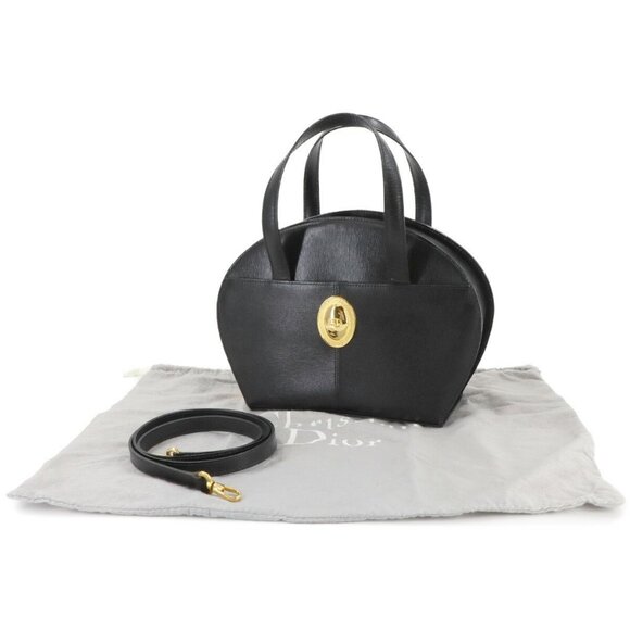 Christian Dior Hand Shoulder Bag Leather Black Purse 90287580 - Picture 1 of 10